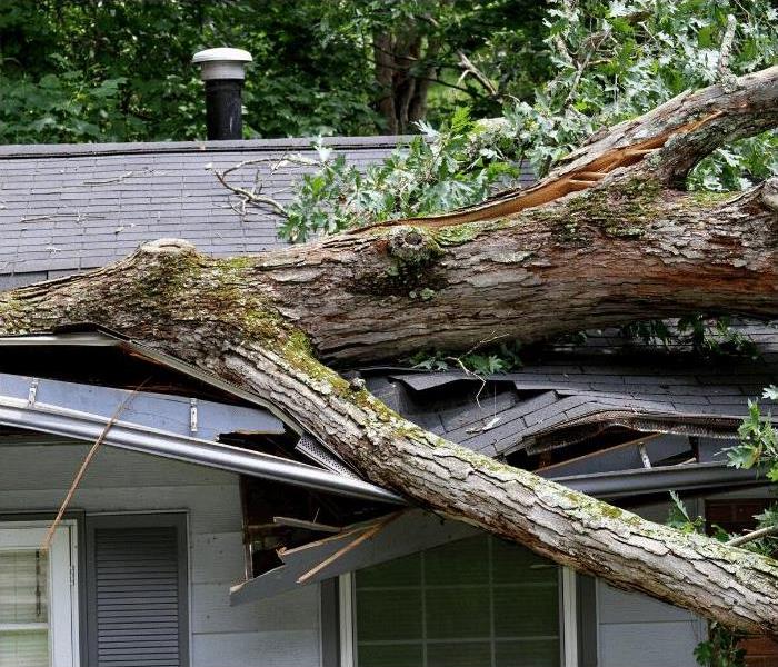 Residential property damage after a storm